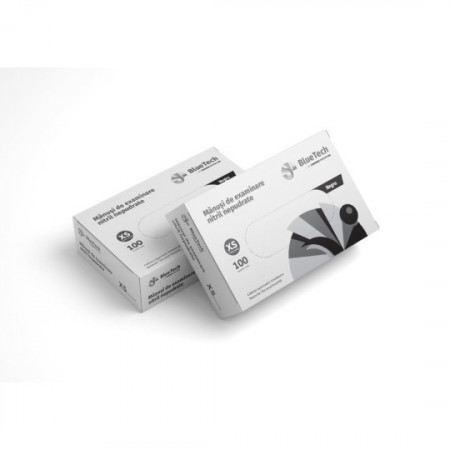 Manusi nitril negre - Bluetech - 100 bucati