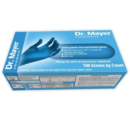 Dr. Mayer - Manusi examinare nitril nepudrate Blue - 100 bucati - Img 4