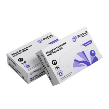 Manusi nitril hidratante - albastru-violet - Bluetech - 100 bucati