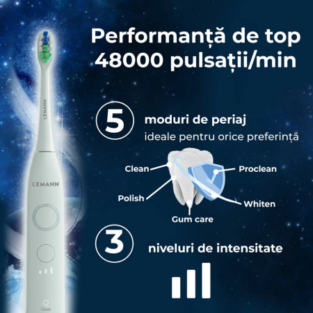 Periuță de dinți electrică Lemann UltraSonic Pro48 – Mystique Green - Img 3