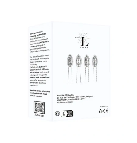 Lebon - Replacement Brush Heads x 4 - Set rezerve periuta electrica - 4 bucati - Img 2