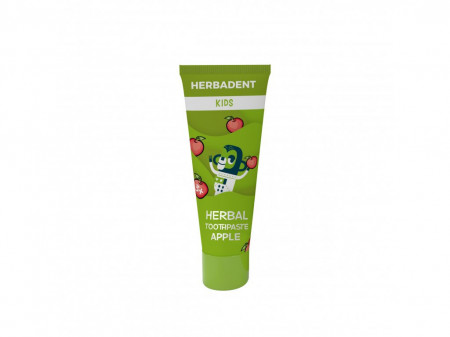 Herbadent KIDS - Pasta de dinti pentru copii cu fluor și aromă de măr - 75g - Img 2
