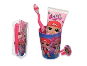 L.O.L. Surprise! - Let’s Be Friends - Set Igienă Orală pentru Copii – Periuță + Pastă de Dinți 75ml + Gentuță Cosmetică 40cm