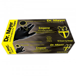 Dr. Mayer - Manusi examinare nitril negre texturate nepudrate (Emperor)