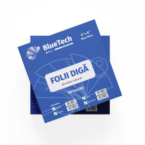 Folii diga latex natural - grosime medie 6"X 6" - Bluetech - 36 folii