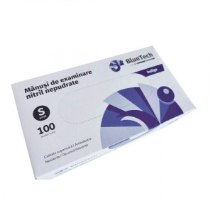 Bluetech - Manusi nitril nepudrate indigo -100 bucati
