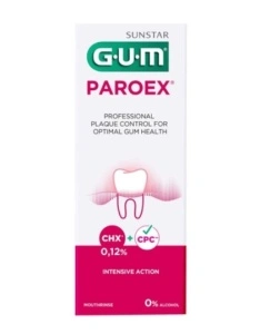 GUM Paroex 0,12% Clorhexidina Intensive Action - Apa de gura tratament cu clorhexidina 0,12%, fara alcool - 300ml