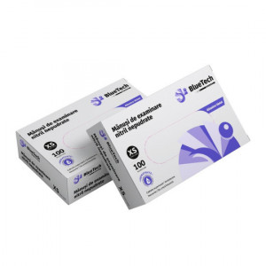 Bluetech -Manusi nitril hidratante - albastru-violet - 100 bucati
