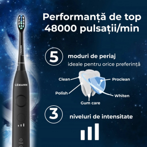 Periuță de dinți electrică Lemann UltraSonic Pro48 – Black Cosmos - Img 3