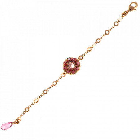 Bratara placata cu Aur roz de 24K, cu cristale Swarovski, Antigua | 4417/1-223-1RG-Roz-1150