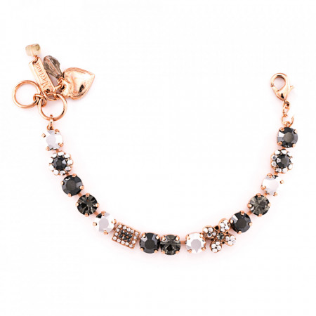 Bratara placata cu Aur roz de 24K, cu cristale Swarovski, Black Diamond | 4068-747RG-Multicolor-1080