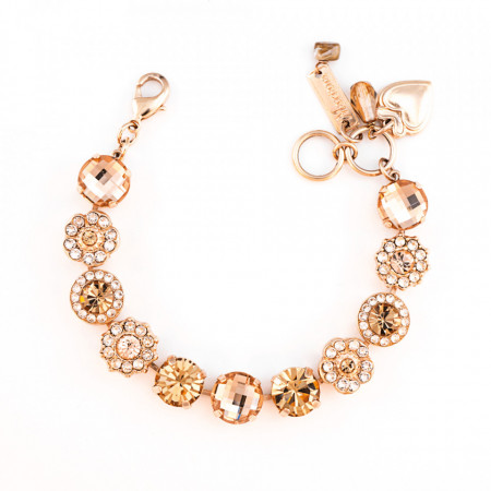 Bratara placata cu Aur roz de 24K, cu cristale Swarovski, Jackie | 4084-39132RG-Bej-1100