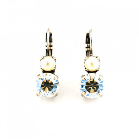 Cercei placati cu Argint 925, cu cristale Swarovski, Crystal Pearl's | 1190-3911SP6-Transparent-5450