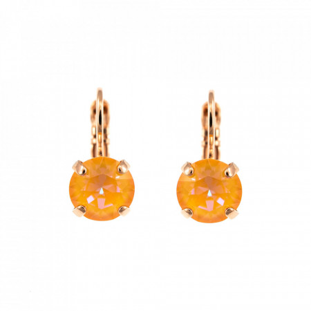Cercei placati cu Aur roz de 24K, cu cristale Swarovski, Gardenia | 1440-140RG6-Portocaliu-5760