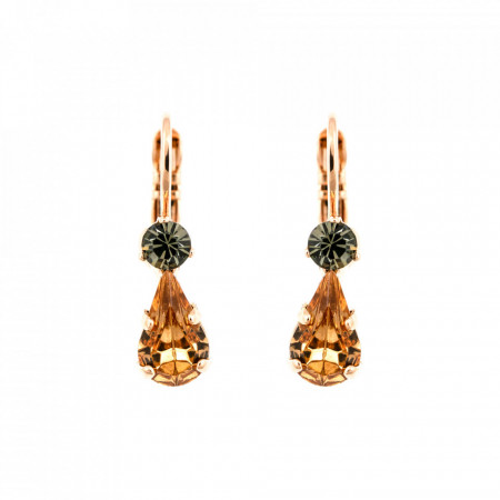 Cercei placati cu Aur roz de 24K, cu cristale Swarovski, Earl Grey | 1204-1132RG6-Gri/Bej-9080