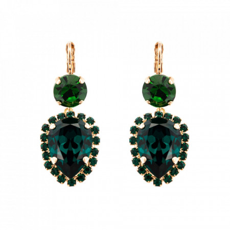 Cercei placati cu Aur roz de 24K, cu cristale Swarovski, Emerald | 1098/9-205205RG6-Verde-1880