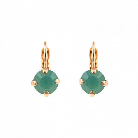 Cercei placati cu Aur roz de 24K, cu cristale Swarovski, Fern | 1435-390RG6-Verde-5730