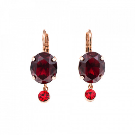Cercei placati cu Aur roz de 24K, cu cristale Swarovski, Lady In Red | 1023/2-1070RG6-Rosu-1280