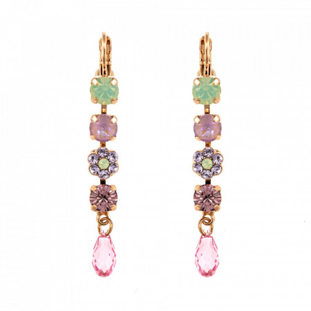Cercei placati cu Aur roz de 24K, cu cristale Swarovski, Lavender | 1008/1-1910RG6-Multicolor-1300