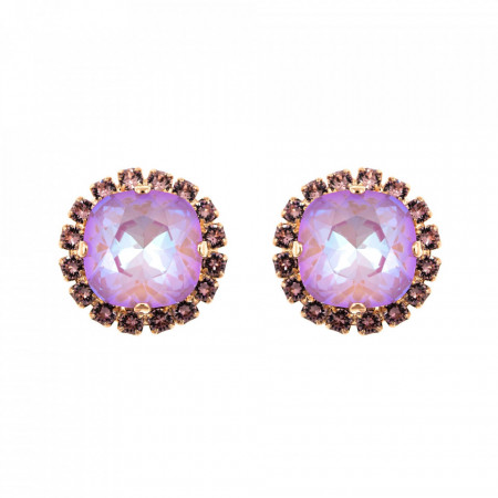 Cercei placati cu Aur roz de 24K, cu cristale Swarovski, Lavender | 1080/4-1910RG2-Multicolor-1770