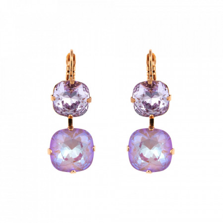 Cercei placati cu Aur roz de 24K, cu cristale Swarovski, Lavender | 1326/8-1910RG6-Multicolor-5440