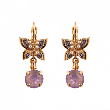 Cercei placati cu Aur roz de 24K, cu cristale Swarovski, Romance | 1154-139-10RG6-Multicolor-5310