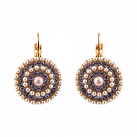 Cercei placati cu Aur roz de 24K, cu cristale Swarovski, Romance | 1193-139-10RG6-Multicolor-5480