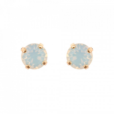 Cercei placati cu Aur roz de 24K, cu cristale Swarovski, Seashell | 1440-234RG2-Alb-5950