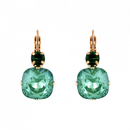 Cercei placati cu Aur roz de 24K, cu cristale Swarovski, Silky Sage DeLite | 1326/1-373169RG6-Verde-5390