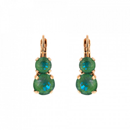 Cercei placati cu Aur roz de 24K, cu cristale Swarovski, Silky Sage DeLite | 1191-169169RG6-Verde-5470