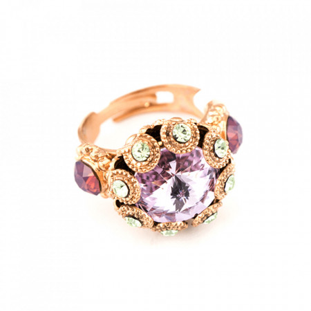 Inel placat cu Aur roz de 24K, cu cristale Swarovski, California Dreaming | 7042-1327RG-Multicolor-7460