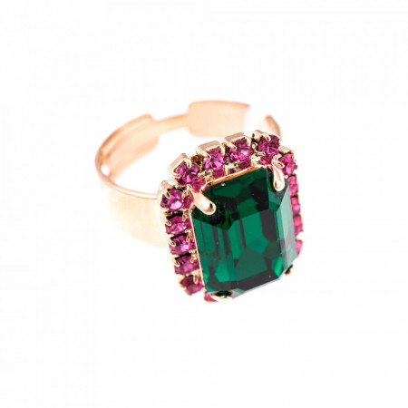 Inel placat cu Aur roz de 24K, cu cristale Swarovski, Luck | 7080/2-1033RG-Multicolor-7520