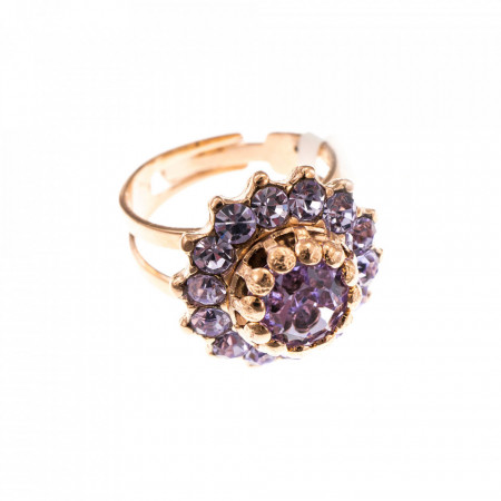 Inel placat cu Aur roz de 24K, cu cristale Swarovski, Violet - Colors | 7163-371371RG-Mov-7720