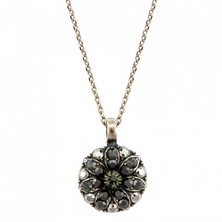 Pandantiv cu lant placat cu Argint 925, cu cristale Swarovski, Guardian Angel | 5212-747SP-Negru-6840