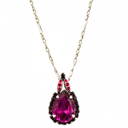Pandantiv cu lant placat cu Argint 925, cu cristale originale, Lady In Red | 5098/2-1070SP