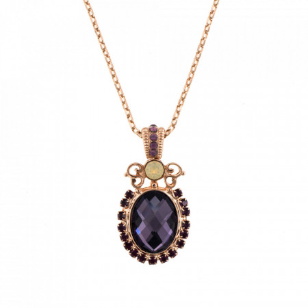 Pandantiv cu lant placat cu Aur roz de 24K, cu cristale Swarovski, Bohemian Rhapsody | 5023/6-1072RG-Mov-6290