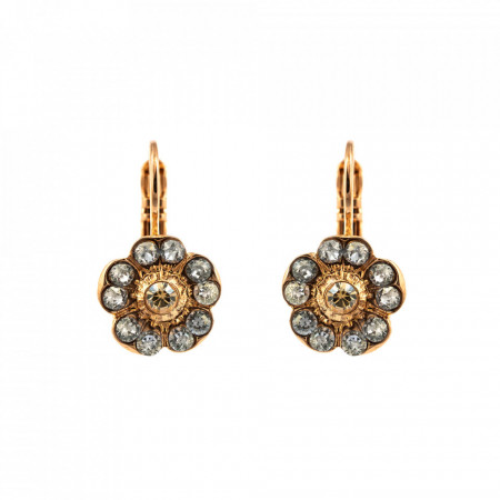 Cercei placati cu Aur roz de 24K, cu cristale Swarovski, Earl Grey | 1220-1132RG6-Gri/Bej-9021
