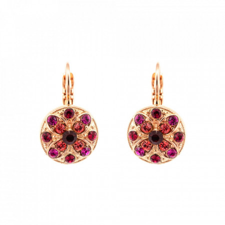 Cercei placati cu Aur roz de 24K, cu cristale Swarovski, FireFly | 1218-2140RG6-Rosu-5541