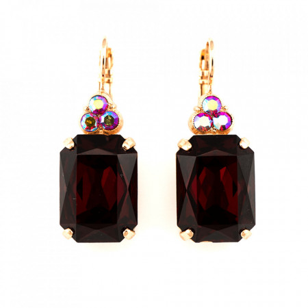 Cercei placati cu Aur roz de 24K, cu cristale Swarovski, Lady In Red | 1225/1-208RG6-Rosu-5581