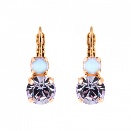 Cercei placati cu Aur roz de 24K, cu cristale Swarovski, Purple Rain | 1190-M83371RG6-Multicolor-5461
