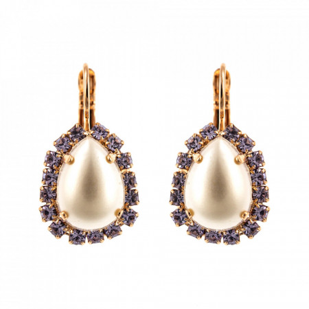 Cercei placati cu Aur roz de 24K, cu cristale Swarovski, Romance | 1032/11-139-10RG6-Multicolor-1401