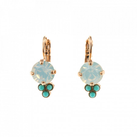 Cercei placati cu Aur roz de 24K, cu cristale Swarovski, Sapphire Sky | 1010-807RG6-Multicolor-1351