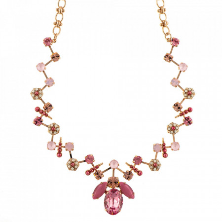 Colier placat cu Aur roz de 24K, cu cristale Swarovski, Antigua | 3420-223-1RG-Roz-6231