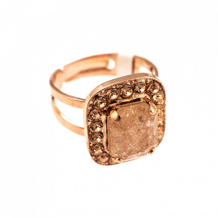 Inel placat cu Aur roz de 24K, cu cristale originale, Breakfast at Tiffany’s | 7040/1-362ICERG