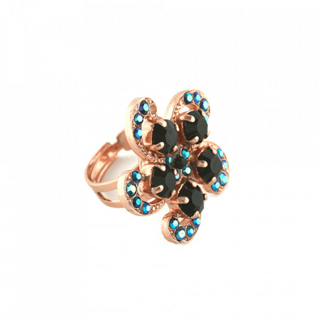 Inel placat cu Aur roz de 24K, cu cristale Swarovski, Grease Lightning | 7036-667rg-Multicolor-7451
