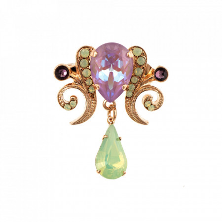 Brosa placata Acu ur roz de 24K, cu cristale Swarovski, Lavender | 2313/3-1910RG-Multicolor-1232