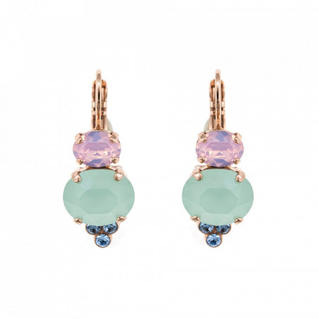 Cercei placati cu Aur roz de 24K, cu cristale Swarovski, California Dreaming | 1413/3-1067RG6-Multicolor-5592