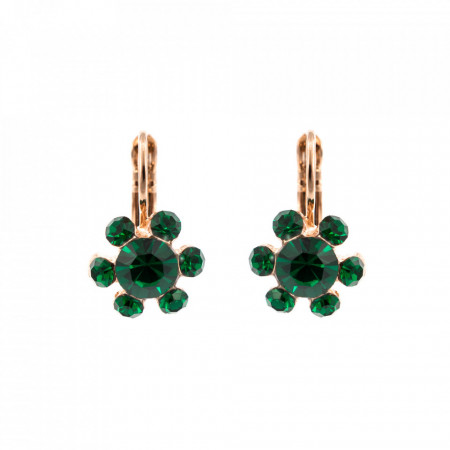 Cercei placati cu Aur roz de 24K, cu cristale Swarovski, Emerald | 1090/3-205205RG6-Verde-1832