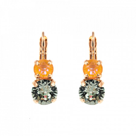 Cercei placati cu Aur roz de 24K, cu cristale Swarovski, Gardenia | 1191-1913RG6-Multicolor-5472