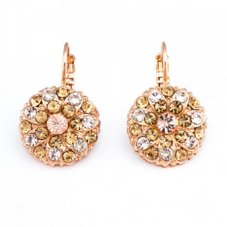 Cercei placati cu Aur roz de 24K, cu cristale Swarovski, Guardian Angel | 1029-39132RG6-Bej-1342